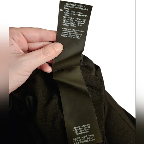 Saint Laurent | Palm Tree Metallic Printed Jersey Tee | Mens | Size Medium - Picture 13 of 14